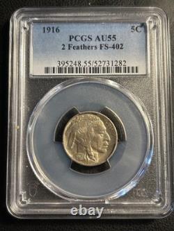 1916 Buffalo Nickel PCGS AU55 2 feathers