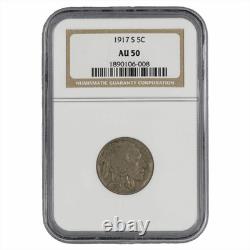 1917-S Buffalo Nickel 5c NGC AU 50