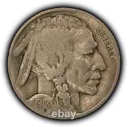 1918/7-D 5c Indian Head Buffalo Nickel VG/Fine Key Date Overdate SKU-B5376