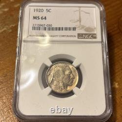 1920 5C NGC MS64 Buffalo Nickel