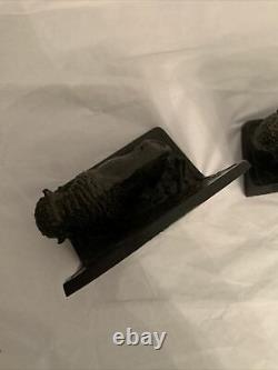 1923 Pair(2) Solid Cast Iron Bison/Buffalo Bookends By L. V. Aronson