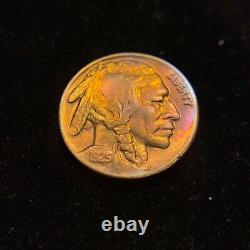 1925 S/S RPM Buffalo Nickel BU MS UNC Uncirculated Color Toning Indian Bison 5c