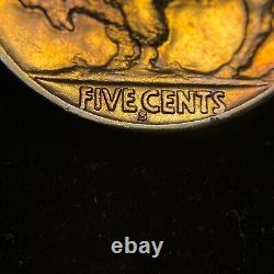 1925 S/S RPM Buffalo Nickel BU MS UNC Uncirculated Color Toning Indian Bison 5c