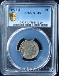 1926-S Buffalo Nickel PCGS XF 45 Gold Shield