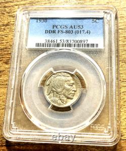 1930 Buffalo Nickel FS-803 Doubled Die Obverse PCGS AU-53, THE GRANDADY OF 1930