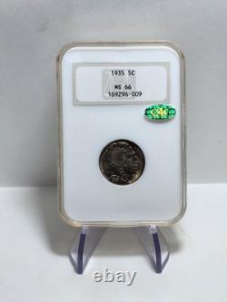 1935 Buffalo Nickel Ngc Fatty Holder MS66 CAC Green Stickered
