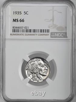 1935-p 5c Buffalo Nickel Philadelphia Mint Ngc Ms66 #8344657-021