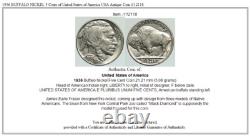 1936 BUFFALO NICKEL 5 Cents of United States of America USA Antique Coin i112118
