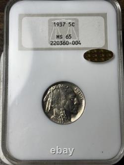 1937 5c Buffalo Nickel NGC MS-65 GOLD CAC Buffalo Nickel
