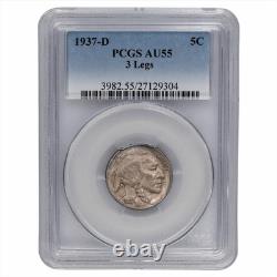 1937-D 3-Leg Buffalo Nickel PCGS AU55