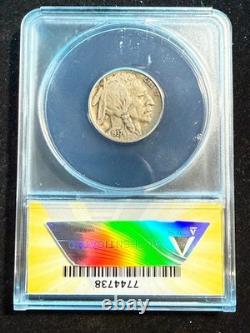 1937 D 3 Legged Buffalo Nickel Fs-901 Anacs F 15