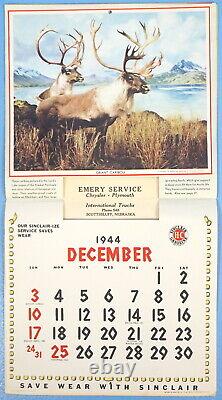 1944 Sinclair Oil Advertisement Emery Svc Wildlife Lion Bear Sheep Bison Deer