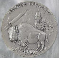 1967 3pc set Cheyenne WY Centennial (2pc. 999 Silver & 1pc Bronze) Missile Bison