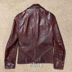 1970's Oshwahkon Bison Leather Jacket Burgandy XS