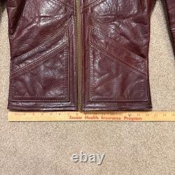 1970's Oshwahkon Bison Leather Jacket Burgandy XS