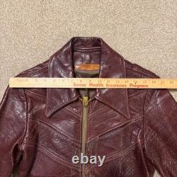 1970's Oshwahkon Bison Leather Jacket Burgandy XS