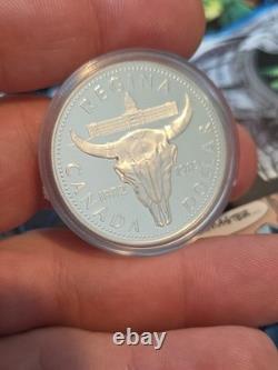 1982 Canada Proof Silver Dollar Regina Centennial Bison Skull Beauty