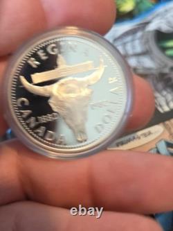1982 Canada Proof Silver Dollar Regina Centennial Bison Skull Beauty