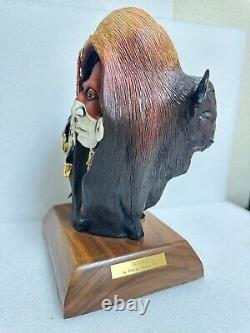 1991 Kathryn Yauney 2 Sided Sculpture TATANKA Buffalo Bison Native American