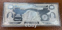 1994 $500 Bison Buffalo Silver Cert Themed 8 oz. 999 Silver Bar Washington Mint