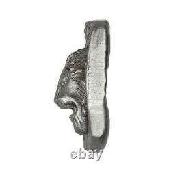 2.5 Troy Ounce. 999 Fine Silver Hand Poured Bison Bullion Premium Bar Lion Head