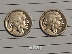 2 Indian Head bison back Nickels no date on coin -Good Condition