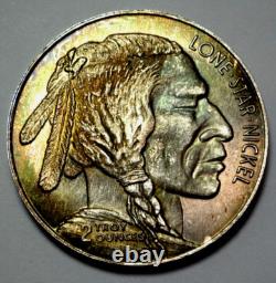 2 Oz 999 Silver Round Indian Head Buffalo Bison Vintage Dallas Specialty Mint