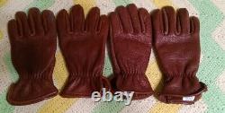 2 pair Fox Creek American Bison Leather Gloves medium Made In USA New Condition