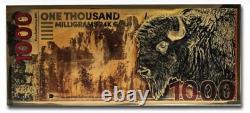 2 x 1 Gram 999 Gold Multi-Color Bison 24K Aurum Notes 2000mg LIMITED