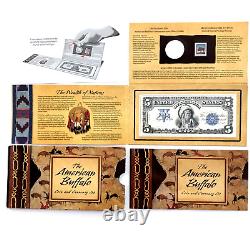 2001 AMERICAN BUFFALO 90% SILVER COIN + CURRENCY SET U. S. Coins Commemorative