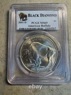 2001-D American Buffalo Commemorative Silver Dollar PCGS MS69 Black Diamond