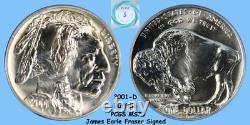 2001-D American Buffalo Commemorative Silver Dollar PCGS MS70 JEF Wet Sig Lbl