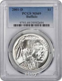 2001-D Buffalo Commemorative Silver Dollar MS69 PCGS