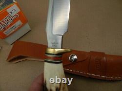 2001 MARBLES Gladstone USA Custom Shop BISON Carver STAG HUNTING KNIFE Mint