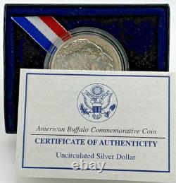 2001 Smithsonian American Buffalo Silver Commemorative $1 Uncirculated With Box