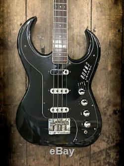 2005 Burns Bison Bass In Black Finish With Hiscox Hardshell Case