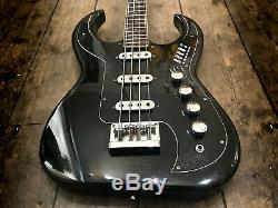 2005 Burns Bison Bass In Black Finish With Hiscox Hardshell Case