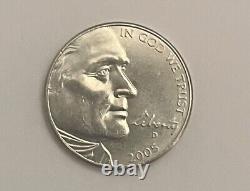 2005-D 5C Uncirculated Detached Leg Bison Error Jefferson Nickel