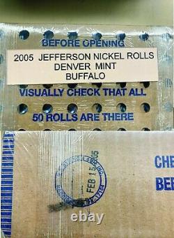2005 D BISON BUFFALO Nickel 50 Roll Original Sealed Bank Box (FS ER) WOW