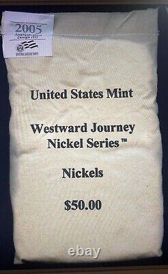 2005-D Bison 5¢ Nickel U. S. Mint $50 Face Value Sewn Bag of 1000 Nickels 4U7 NIB