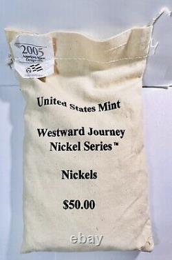 2005 D Jefferson Bison Buffalo Nickel Mint Sewn $50 Bag 1000ct Westward Journey