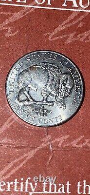 2005 D Jefferson Buffalo Nickel UNCIRCULATED with CERTIFICATE of AUTHENTICITY