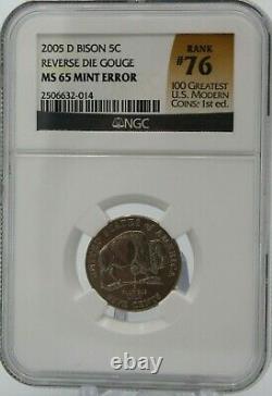 2005 D Speared Bison 5c Vp-001 Ngc Ms65 Ranks #76 100 Greatest Us Modern Coins