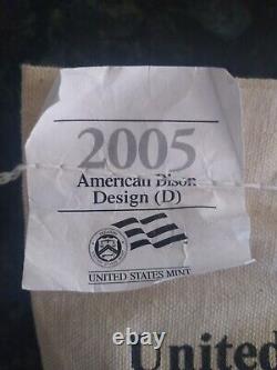2005 D westward journey nickel series BISON design $25 unopened mint bag