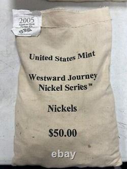 2005 Jefferson Nickel American Bison $50 D US Mint Bag 1000 Coins Sealed -SS177