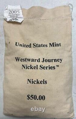 2005 Jefferson Nickel American Bison $50 P US Mint Bag 1000 Coins Sealed -SS176