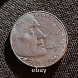 2005 Jefferson Nickel Bison Reverse Denver Mint 5C Circulated Uncertified Coin