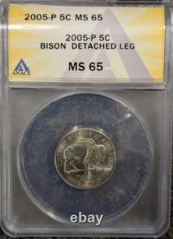2005-P 5C Bison DETACHED LEG, ANACS MS65