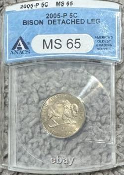 2005-P 5C Bison DETACHED LEG, ANACS MS65