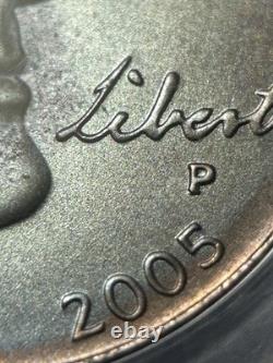 2005-P 5c Bison Jefferson Nickel ANACS MS69 DDO Satin Finish Blue Color